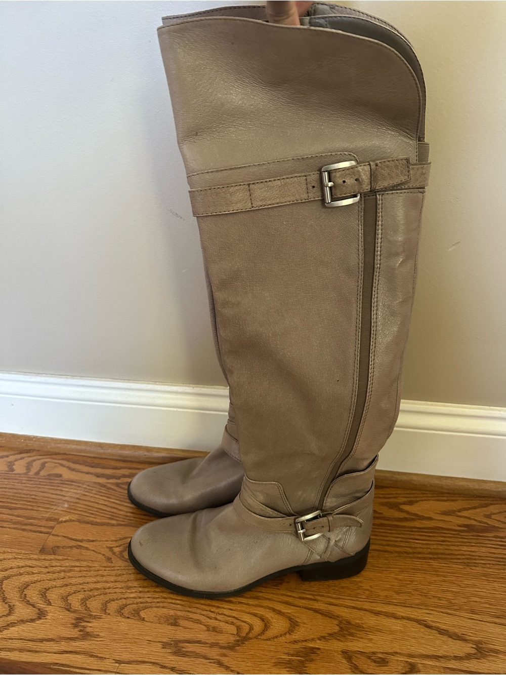 Nine West Taupe Over-the-Knee Leather Boots